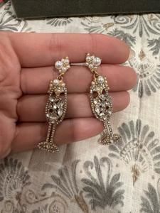 Champagne glass Earrings perfect for a soon to be bride
